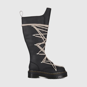 Fashion Utility High Traction Snow Trekker Dr. Martens x Rick Owens DRKSHDW 1B60 Quad Sole Pentalace Boot - Black
