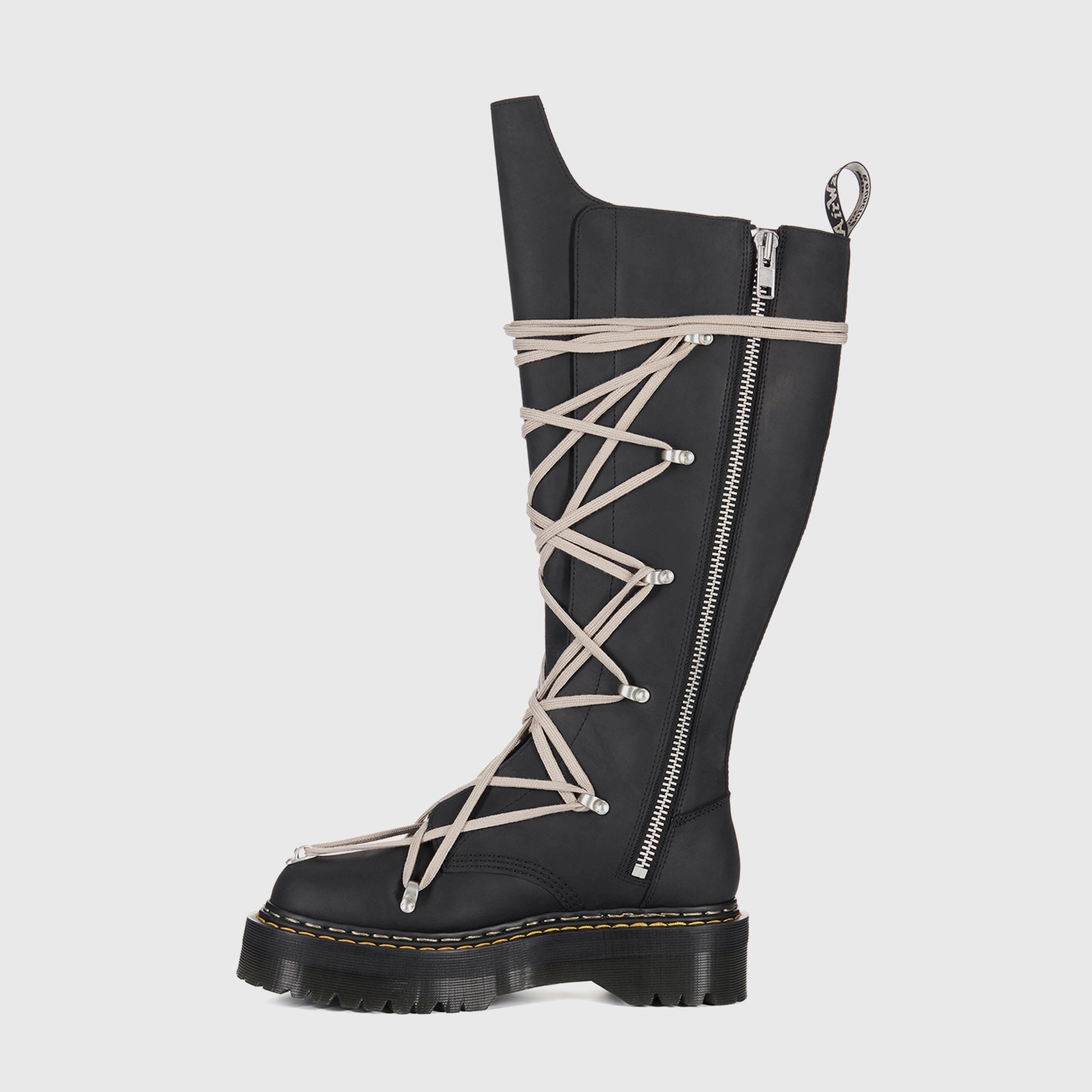 Comfortable Flex Cushioned Base Dr. Martens x Rick Owens DRKSHDW 1B60 Quad Sole Pentalace Boot - Black