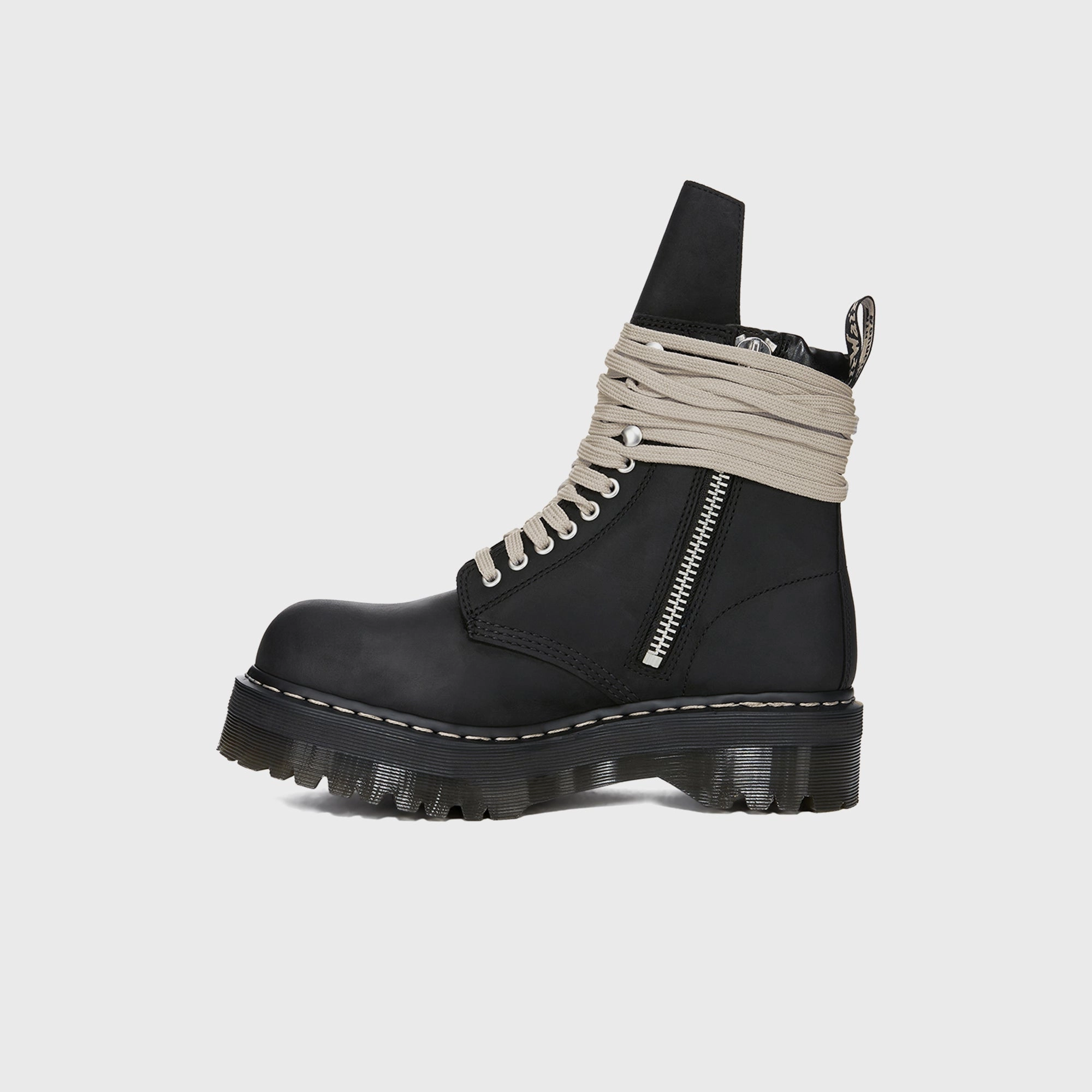 Dr. Martens x Rick Owens DRKSHDW Quad Sole Steel Toe Boot - Black Feather Light Rural Traveler