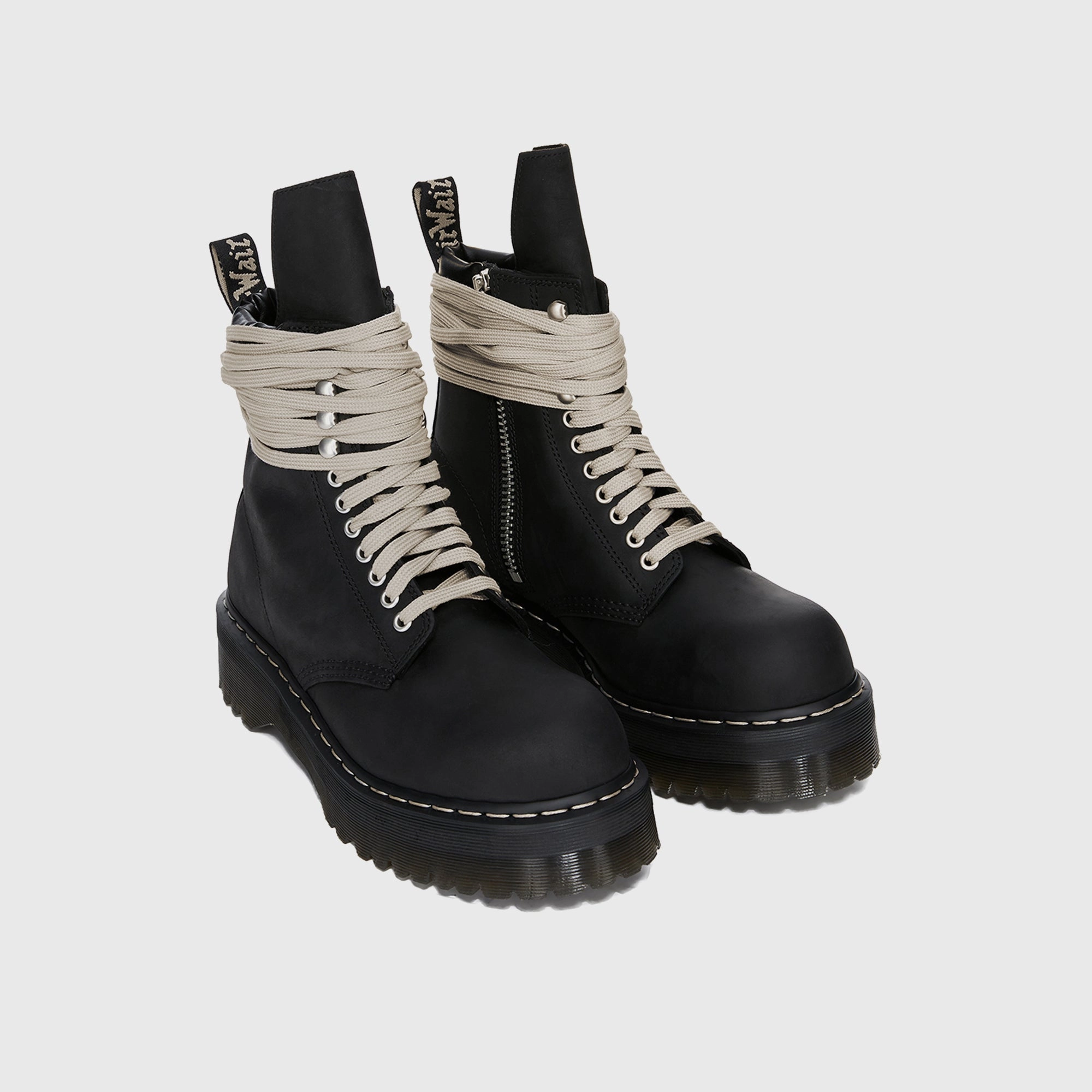 Impact Resistant Dr. Martens x Rick Owens DRKSHDW Quad Sole Steel Toe Boot - Black