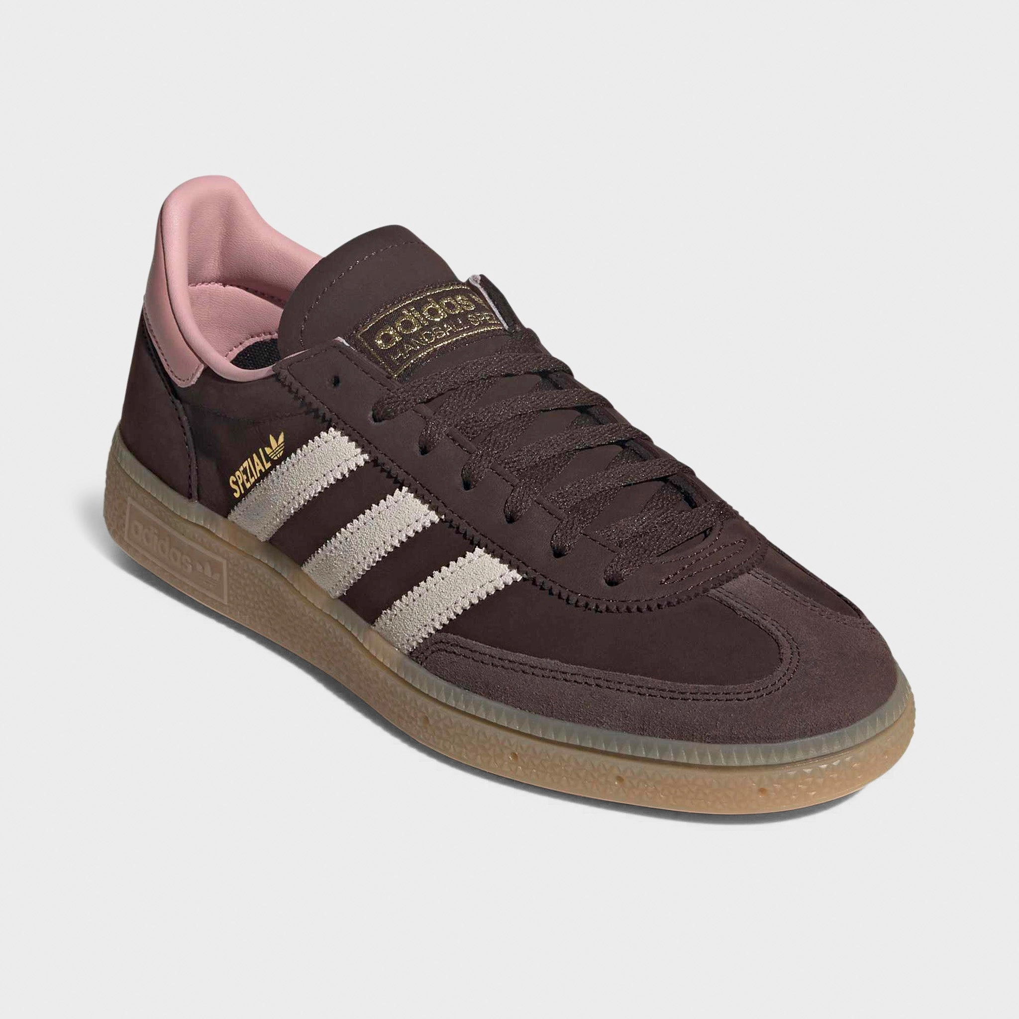 adidas Originals Women's Handball Spezial Dark Brown / Alumina - Wonder Mauve Ventilated Sides