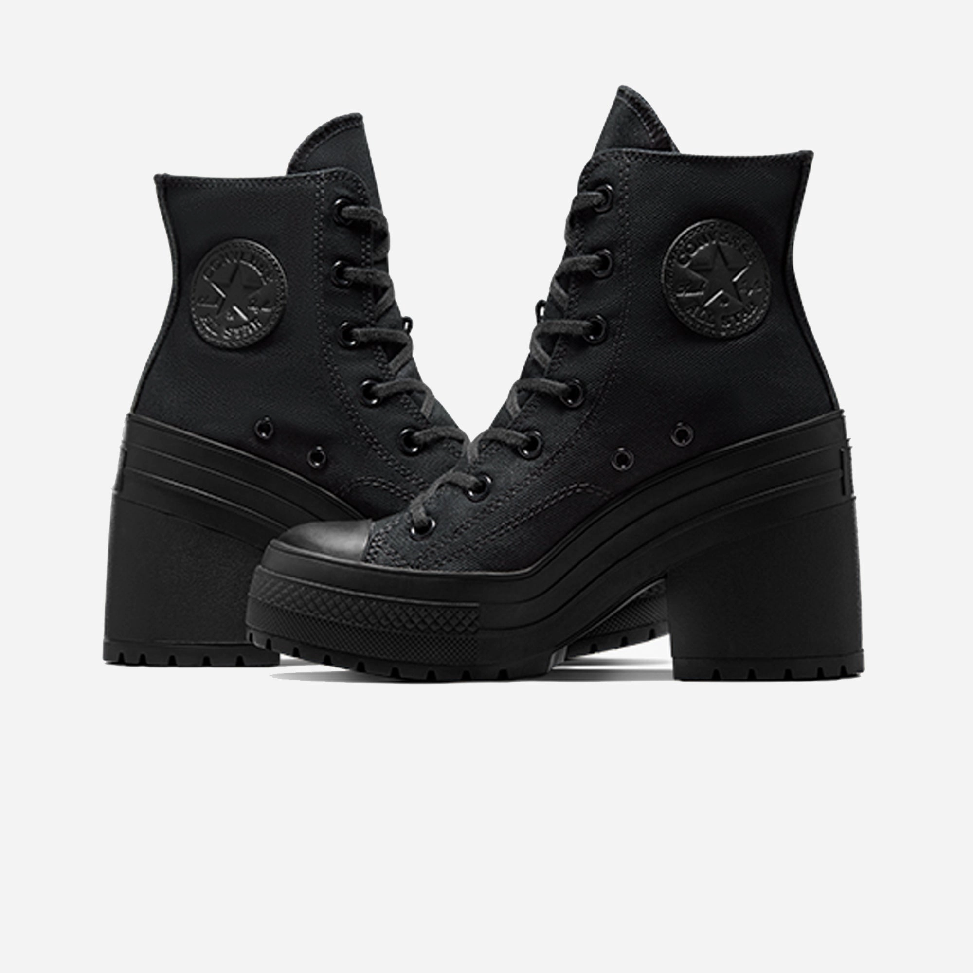 Style Boost High Cushion Converse | CHUCK 70 DE LUXE HEEL { BLACK/BLACK