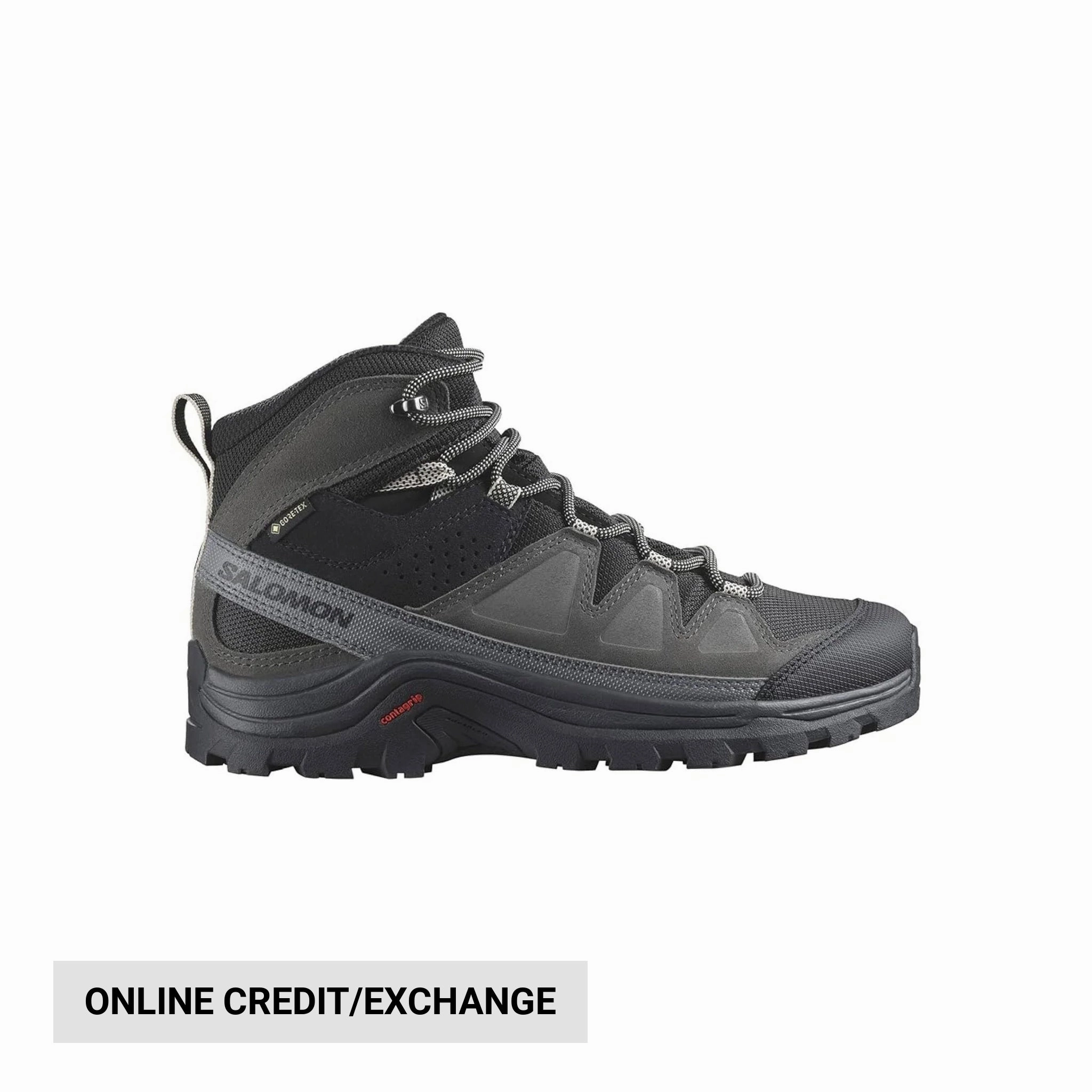 Salomon Men's Quest Rove GoreTex Leather Hiking Boots - Black/Phantom/Mgnt Hiking Comfort Chukka Silhouette