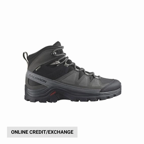 Salomon Men's Quest Rove GoreTex Leather Hiking Boots - Black/Phantom/Mgnt Hiking Comfort Chukka Silhouette