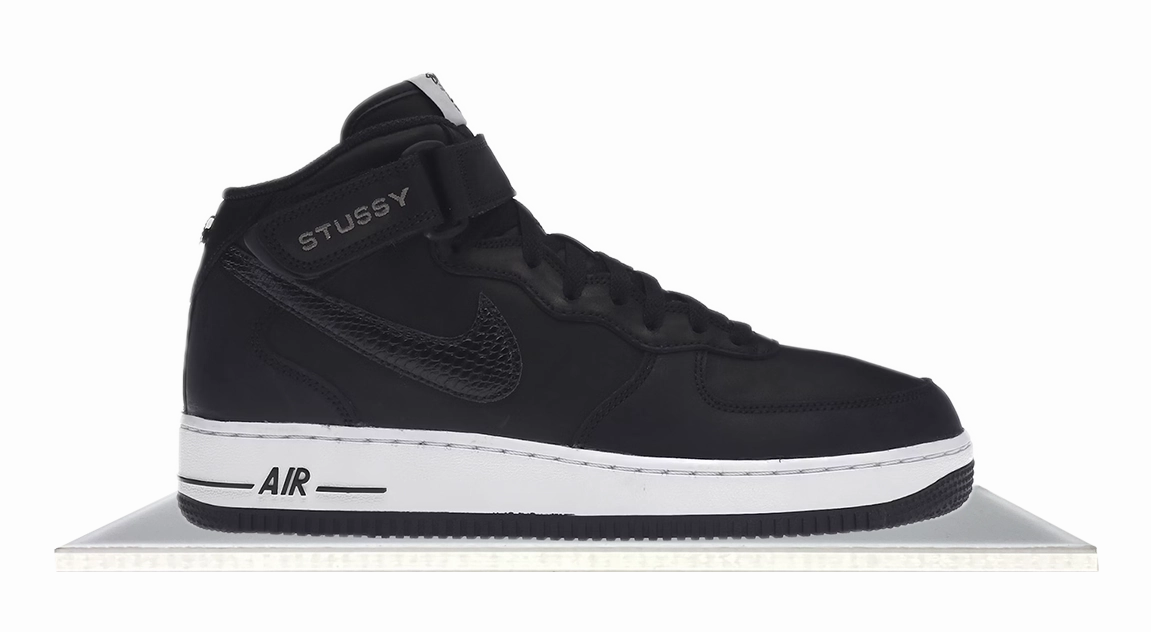 Air Force 1 Mid Stussy Black White Trendy Daily