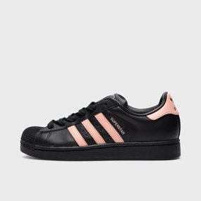adidas Women's Superstar II Core Black / Glow Pink Textured Grip Pattern Glam fit