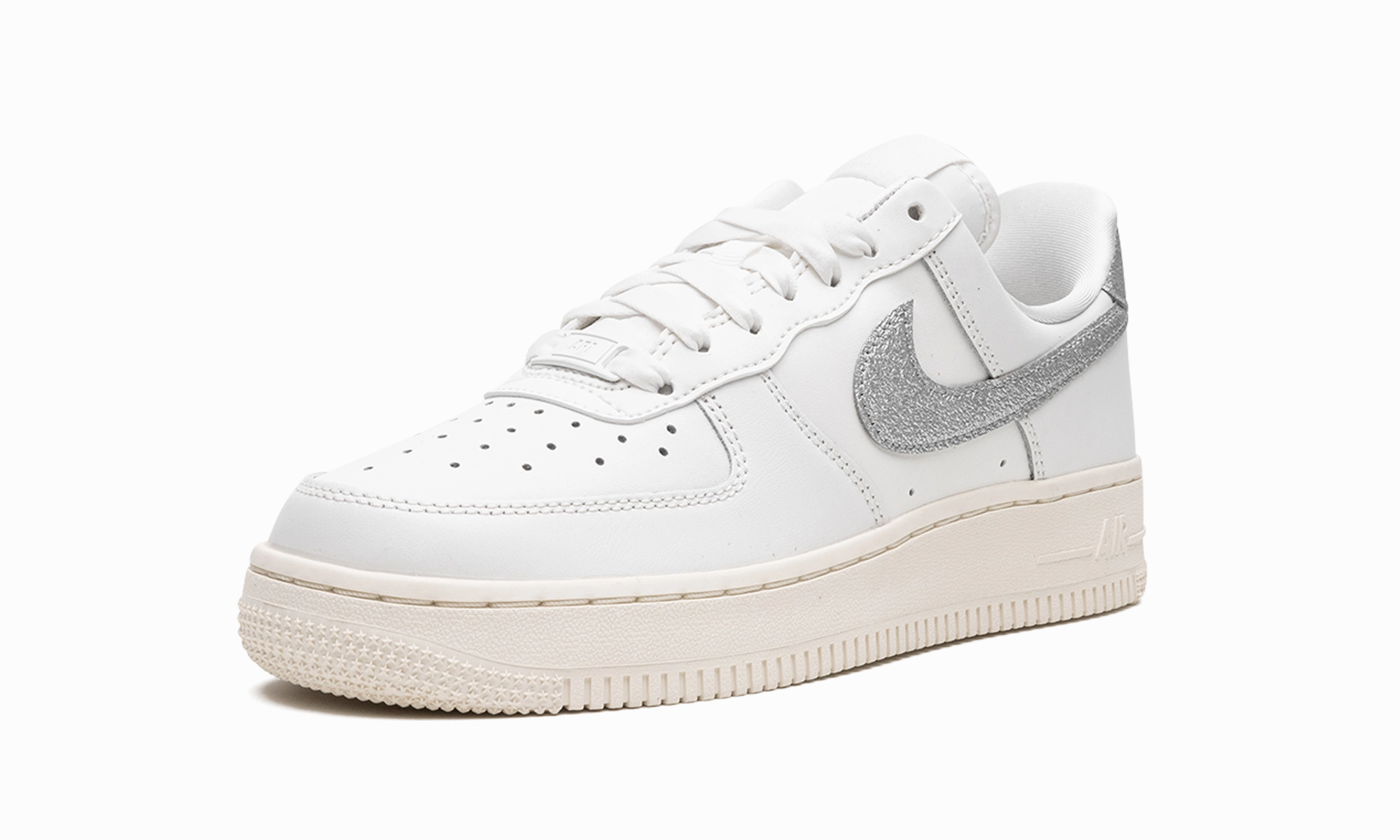 AIR FORCE 1 '07 MNS WMNS "Summit White Sail White Metallic Silver" Breathable Canvas Stable Form