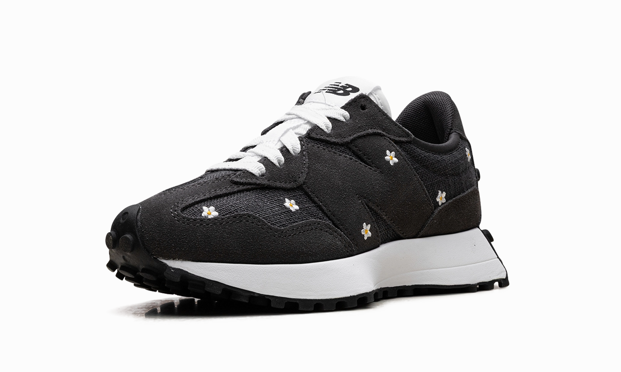 Full Length Cushion Bed 327 WMNS "Black Cement Floral Embroidery"