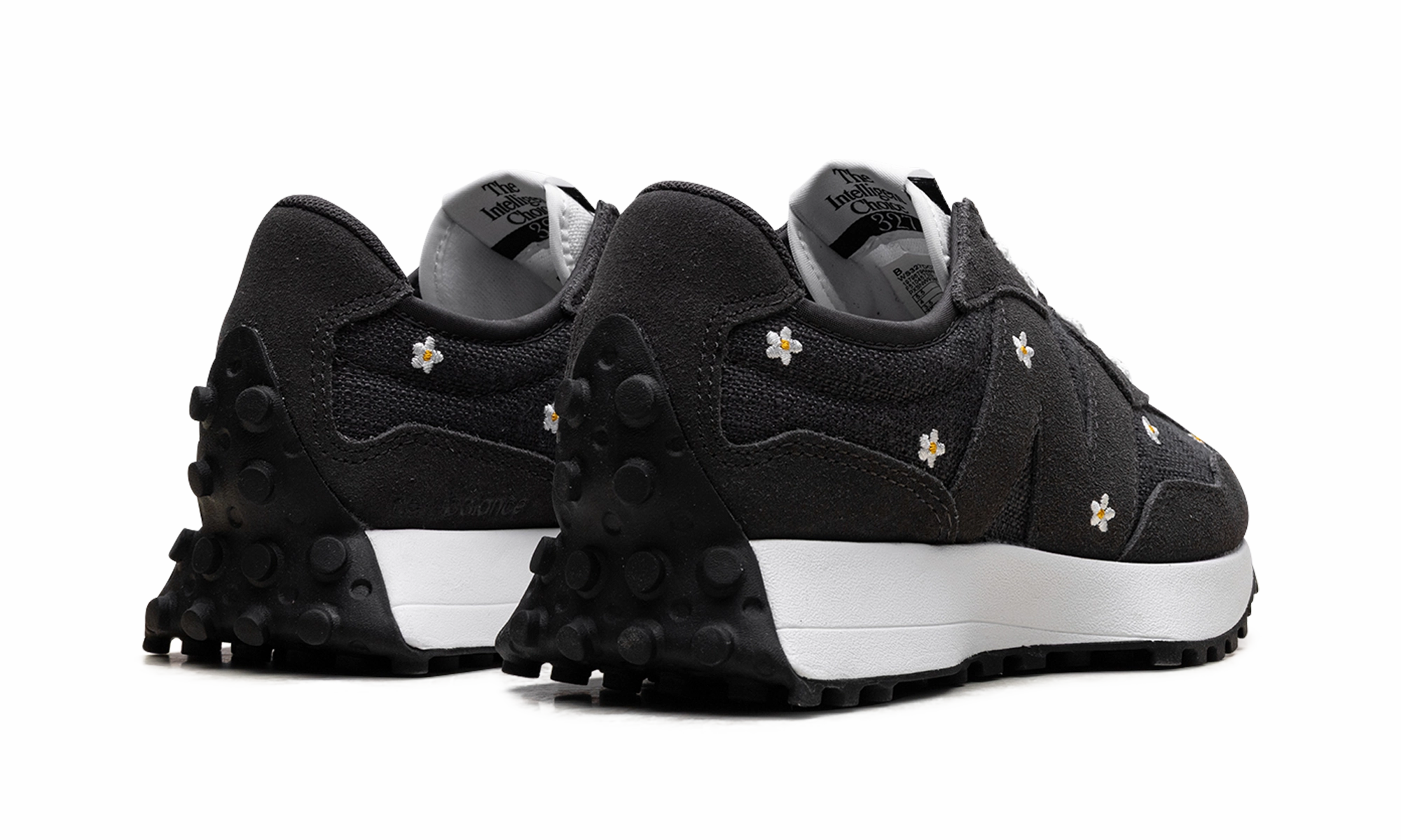 327 WMNS "Black Cement Floral Embroidery" vegan running shoes