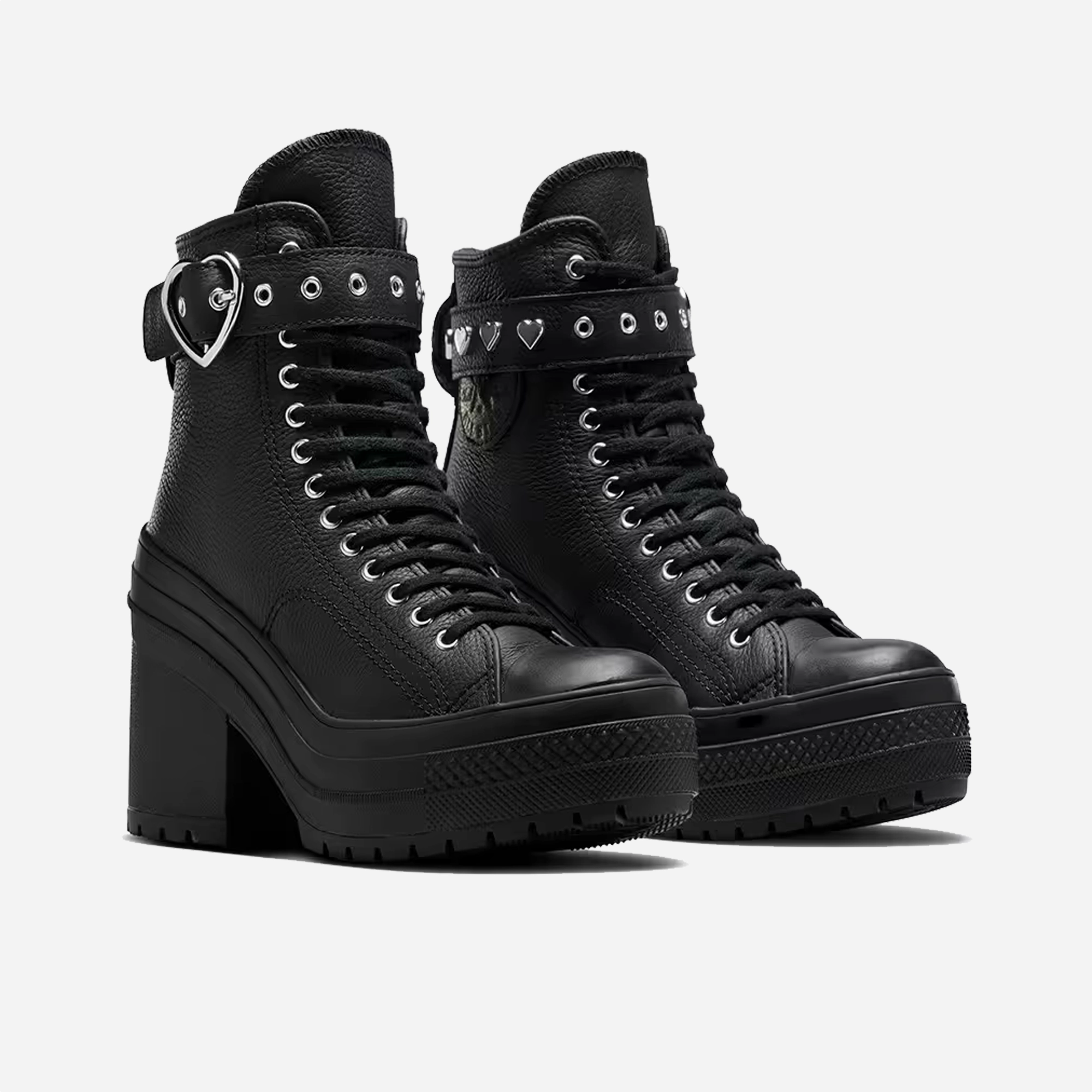 Odor Control Tech SlipOnStyle Converse | CHUCK 70 DE LUXE HEEL PLATFORM DARK ROMANCE { BLACK