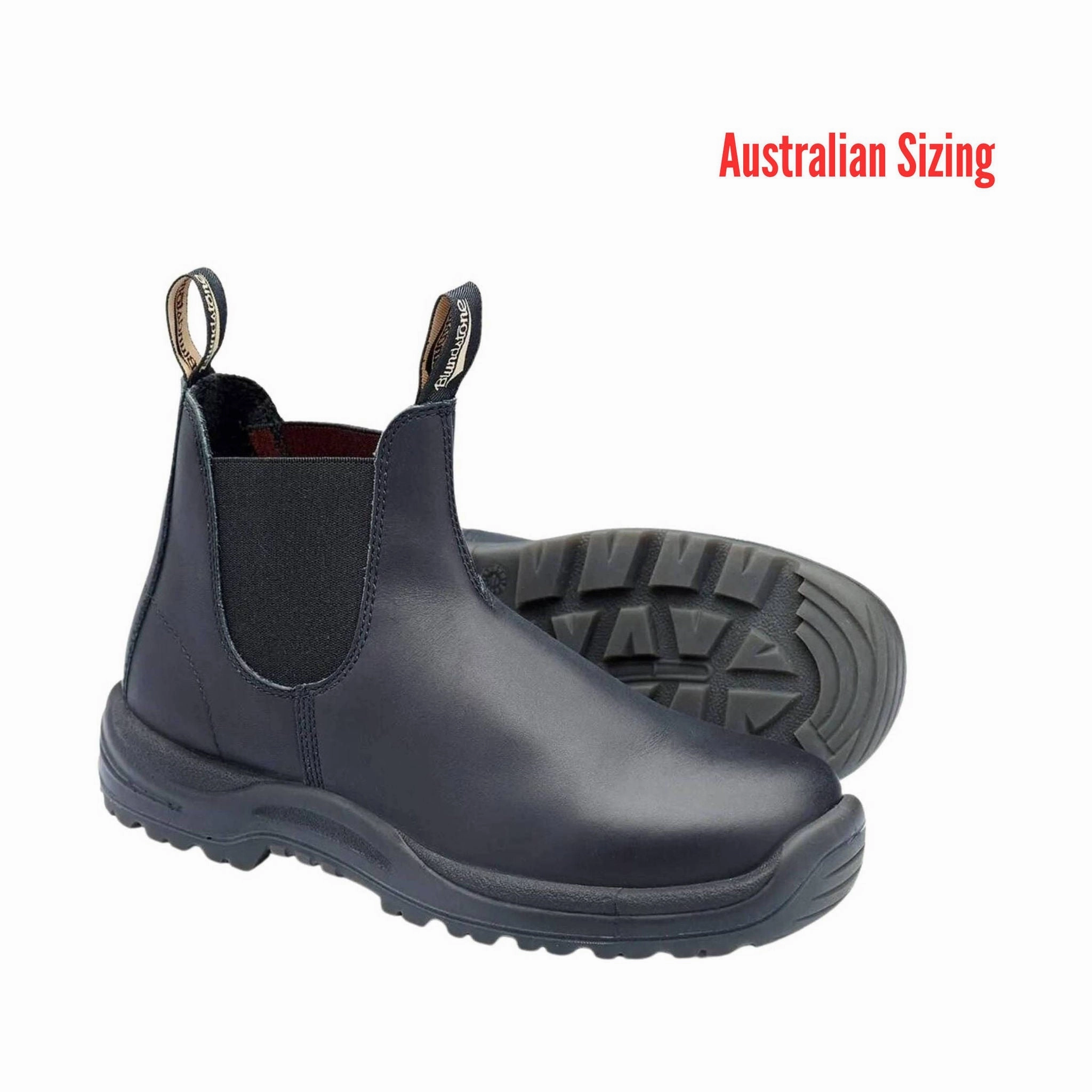 Blundstone Unisex Work Safety Boot Steel Toe - Black Adjustable Straps Indie Core