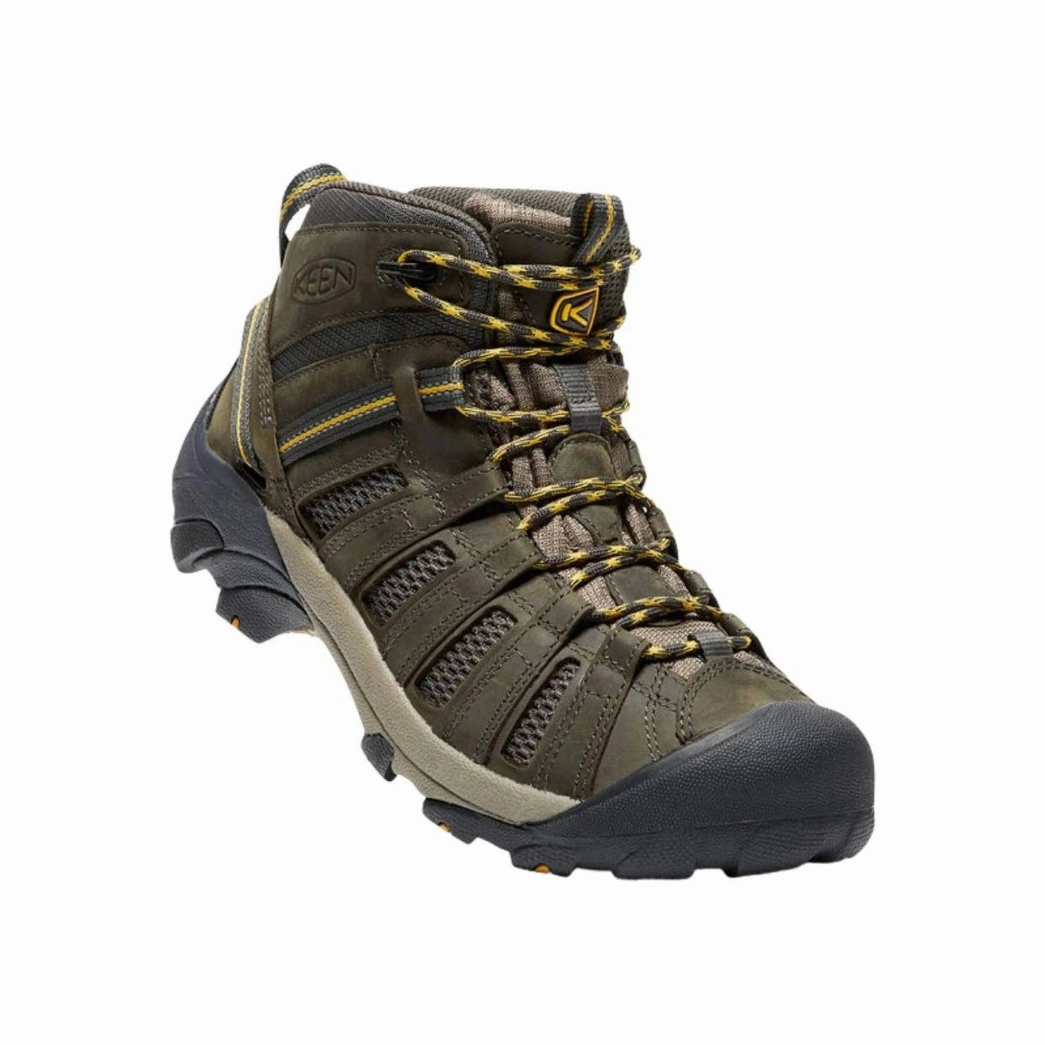 Construction Ready KEEN Men's Voyageur Mid Hiking Boot - Raven/ Tawny Olive