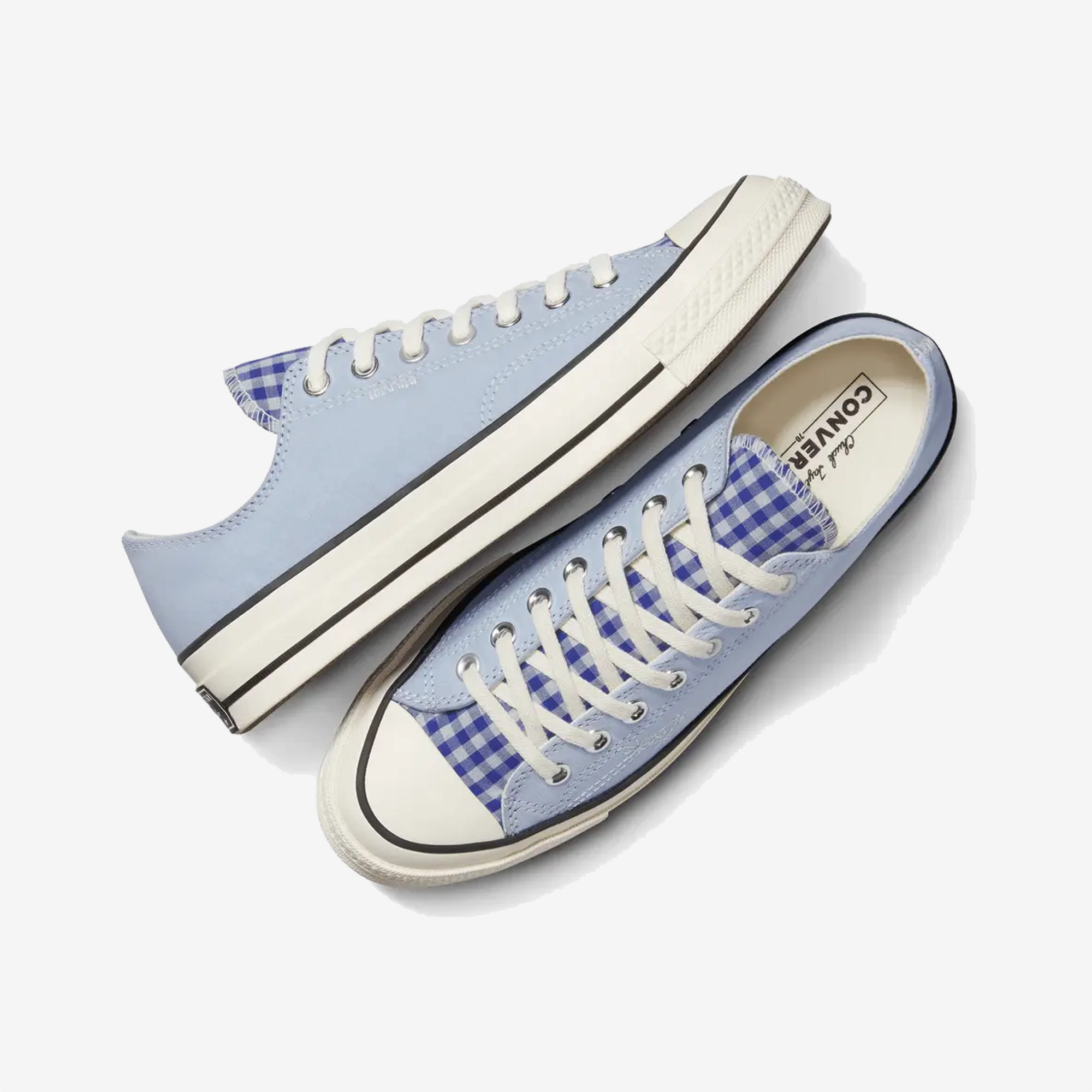 Converse | UPCYCLE CHUCK 70 CHAMBRAY & GINGHAM { BLUE Street Focus