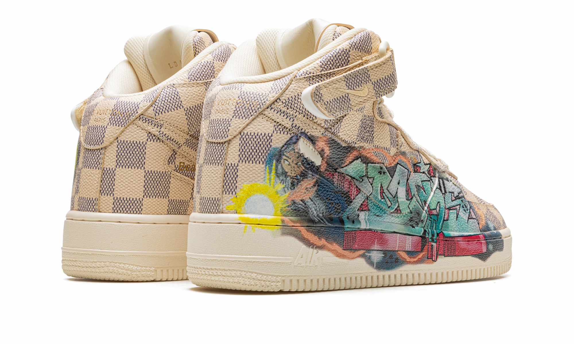 Louis Vuitton Air Force 1 Mid "Virgil Abloh - Graffiti" Foot Flex Travel Walk
