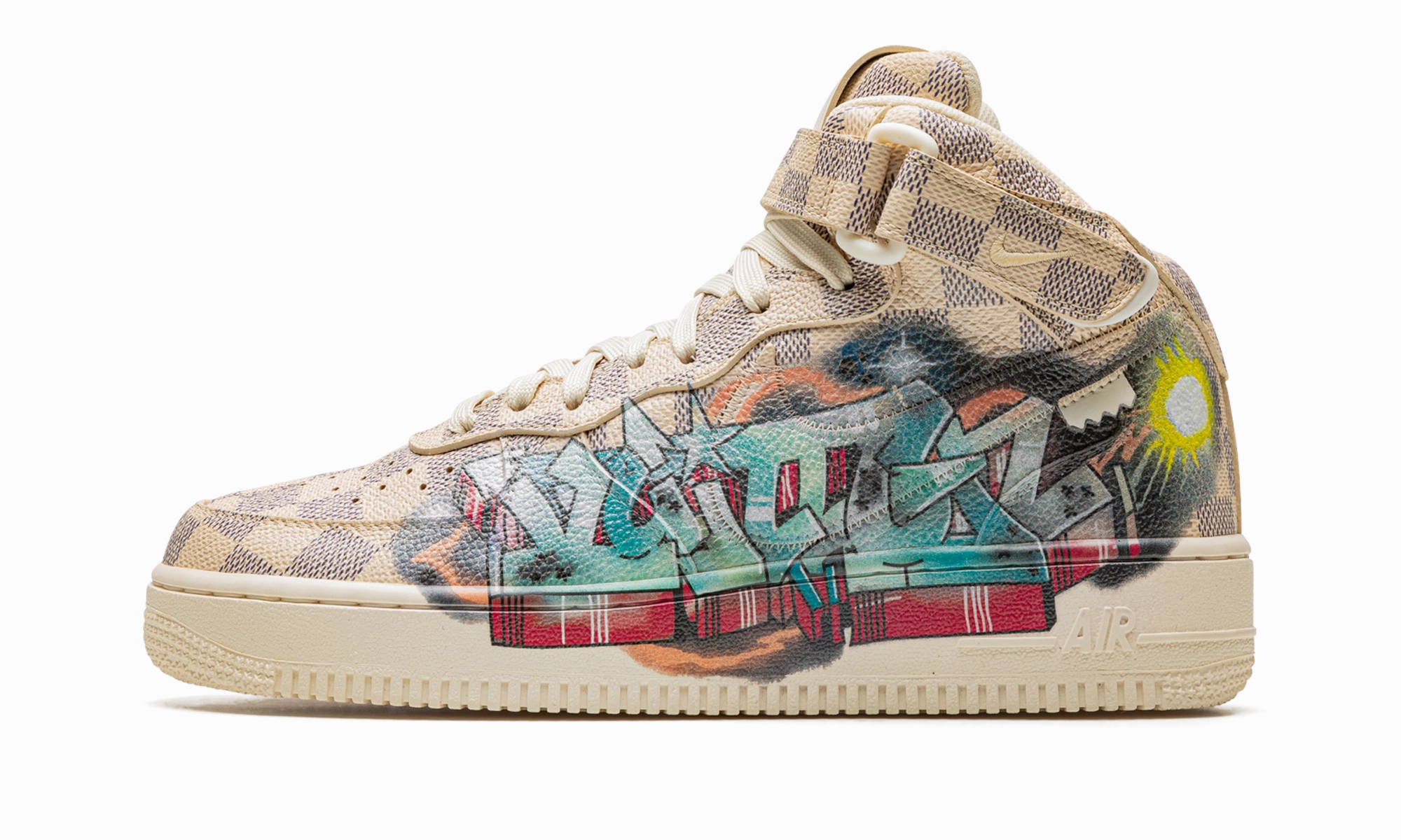Reinforced Seams Breathable Outsole Louis Vuitton Air Force 1 Mid "Virgil Abloh - Graffiti"