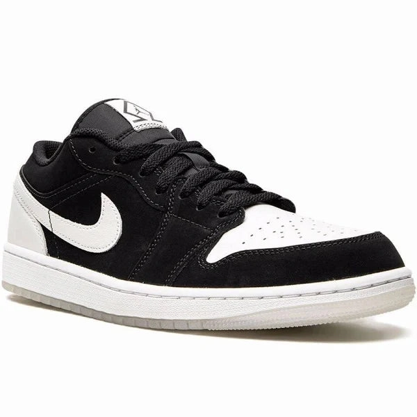 Durable Rubber Reinforced Eyelet Durability Air Jordan 1 Low SE "Black and White / Diamond " Sale