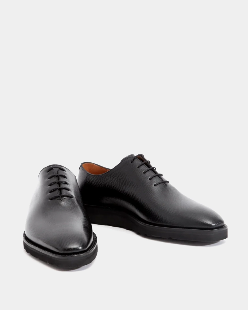 orthopedic Minimal Stitch Black Wholecut Oxford Lightweight Dress Shoe