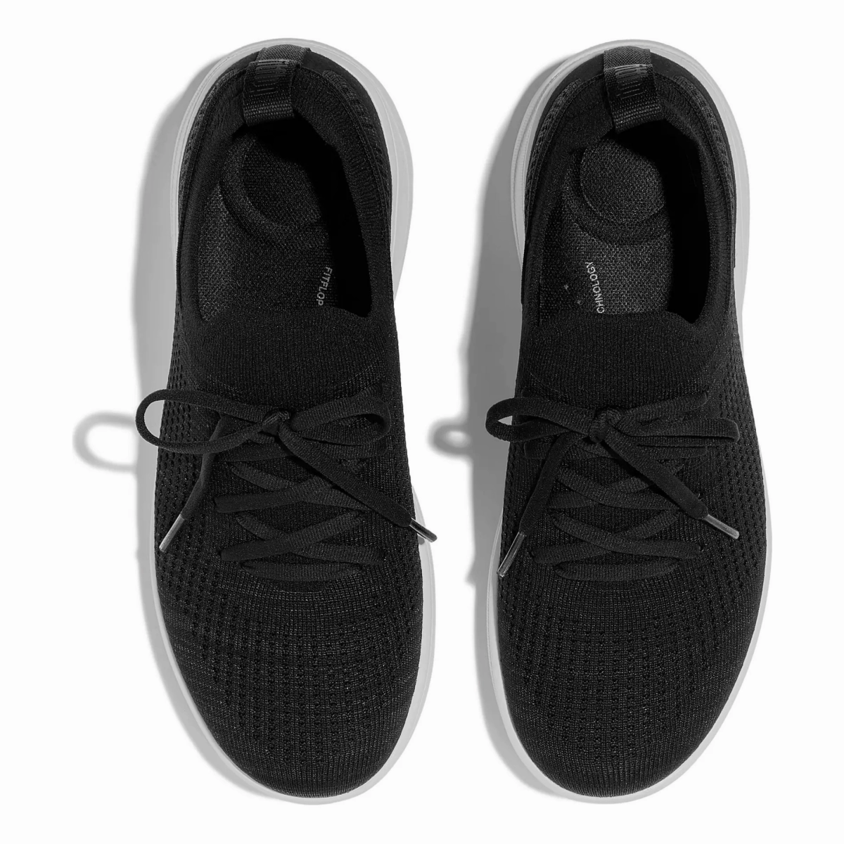 FitFlop Women's Super Q Knit Sneaker Black/White Outfit Neutral Iconic Style