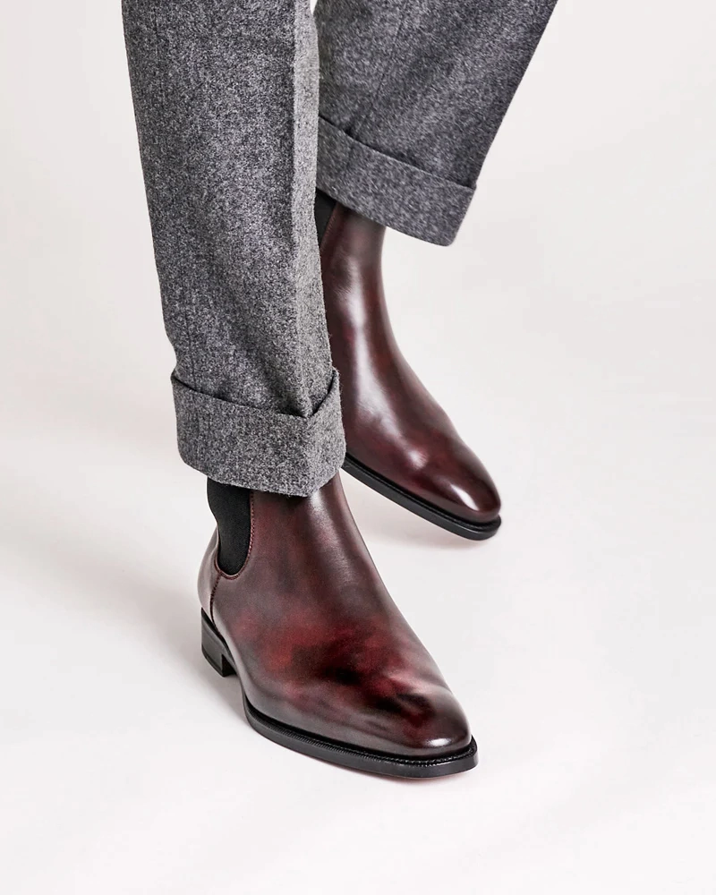 Museum Oxblood Leather Chelsea Boot Smooth Step
