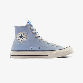 Vibrant lining Converse | UPCYCLE CHUCK 70 HIGH CHAMBRAY & GINGHAM { BLUE