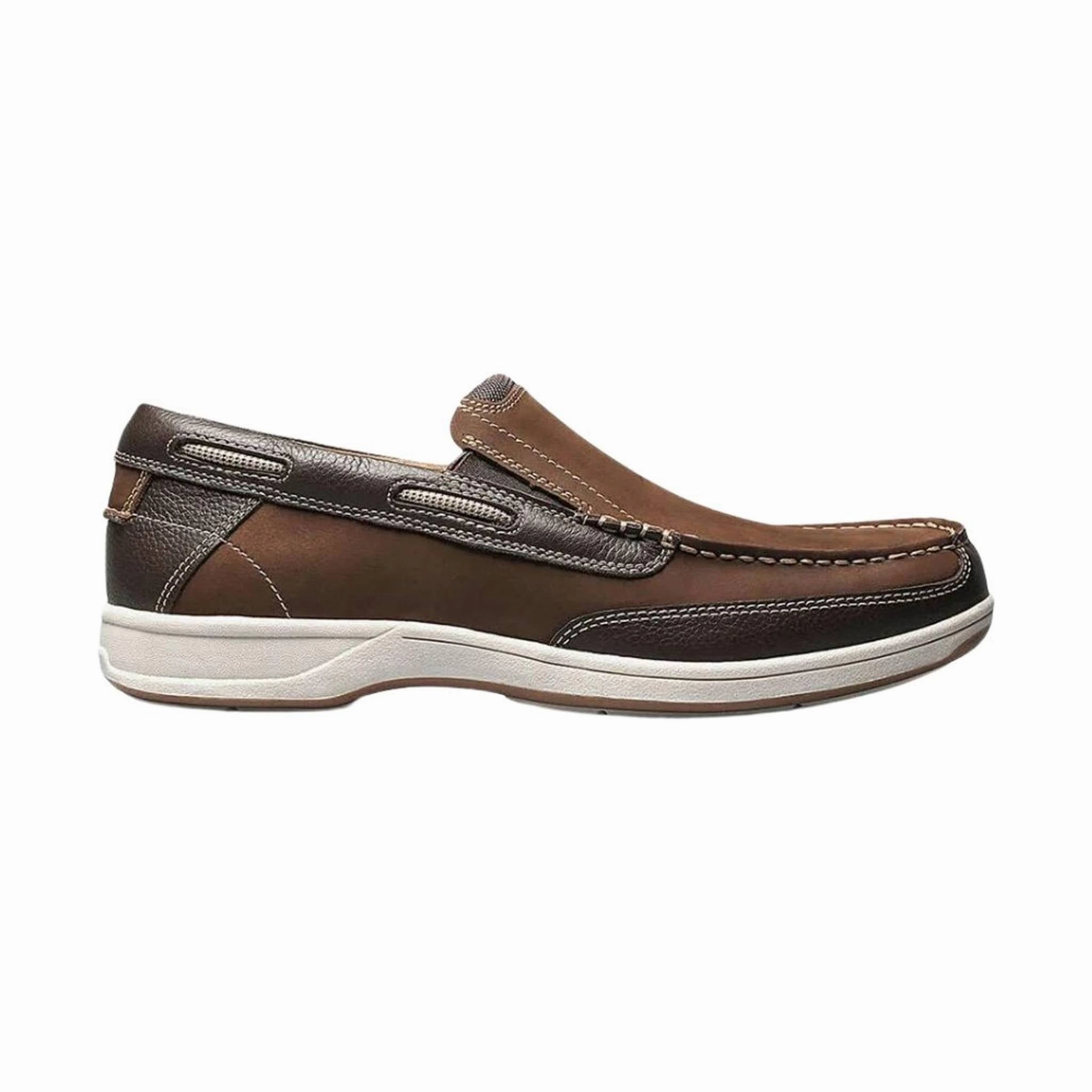 Florsheim Men's Lakeside Moc Toe Slip On - Brown Stable Support Weekend Camping Cushioned Step All Day Wear