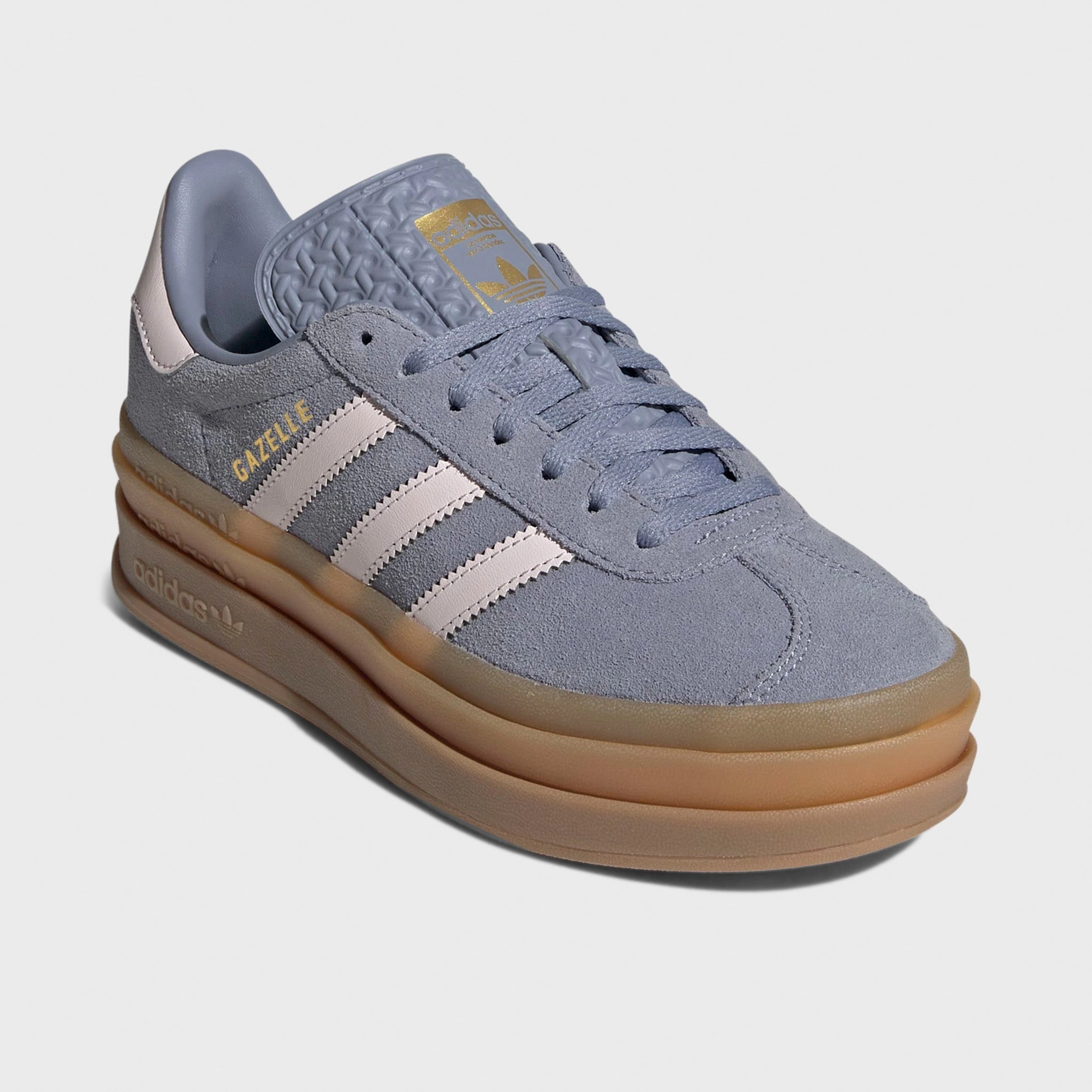 adidas Juniors' Gazelle Bold Silver Violet / Almost Pink - Gum Neutral Stability