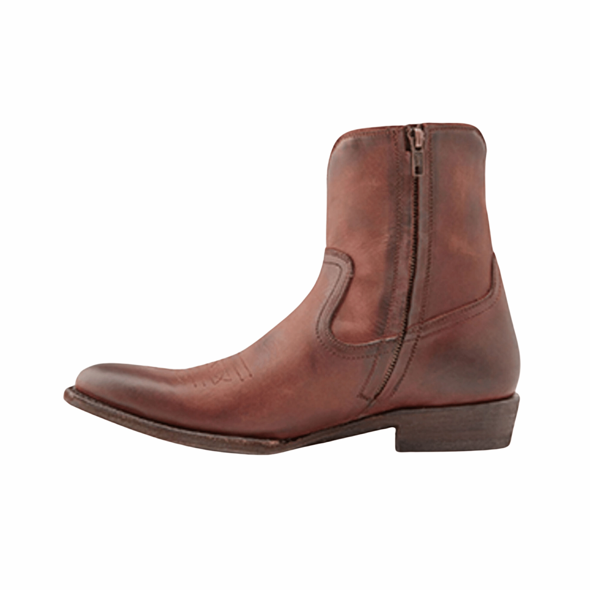 Frye Men's Austin Inside Zip Ankle Boots - Cognac Mid Length
