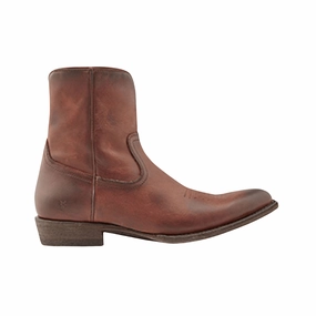 Comfort Gusset Frye Men's Austin Inside Zip Ankle Boots - Cognac