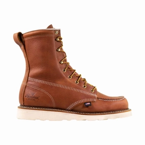Closed Toe Design Thorogood Men's American Heritage 8 Inch Moc Soft Toe Work Boot - Tobacco