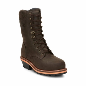 Fashion Utility Chippewa Men's 10" Thunderstruck Composite Toe Logger - Brown