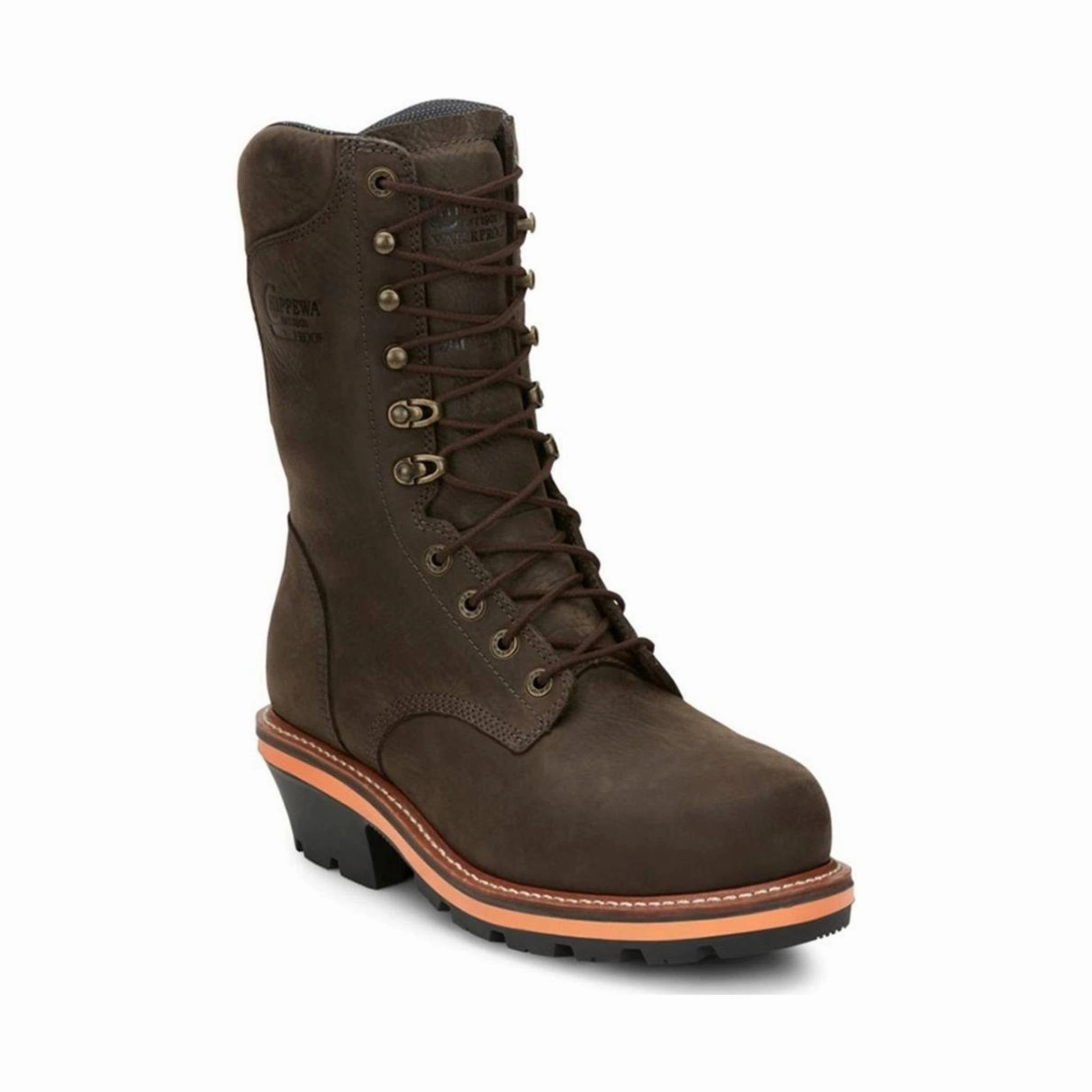 Chippewa Men's 10" Thunderstruck Composite Toe Logger - Brown Comfort Lining All Day Wear