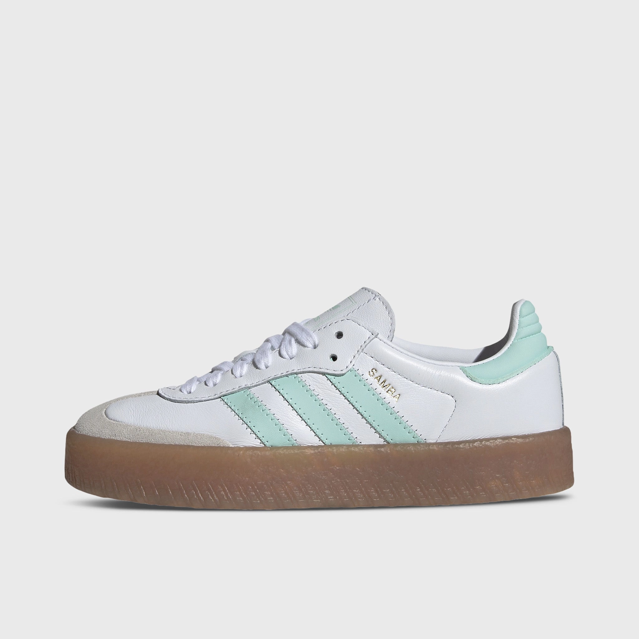Airflow Optimized adidas Juniors' Sambae White / Clear Mint - Gold Metallic