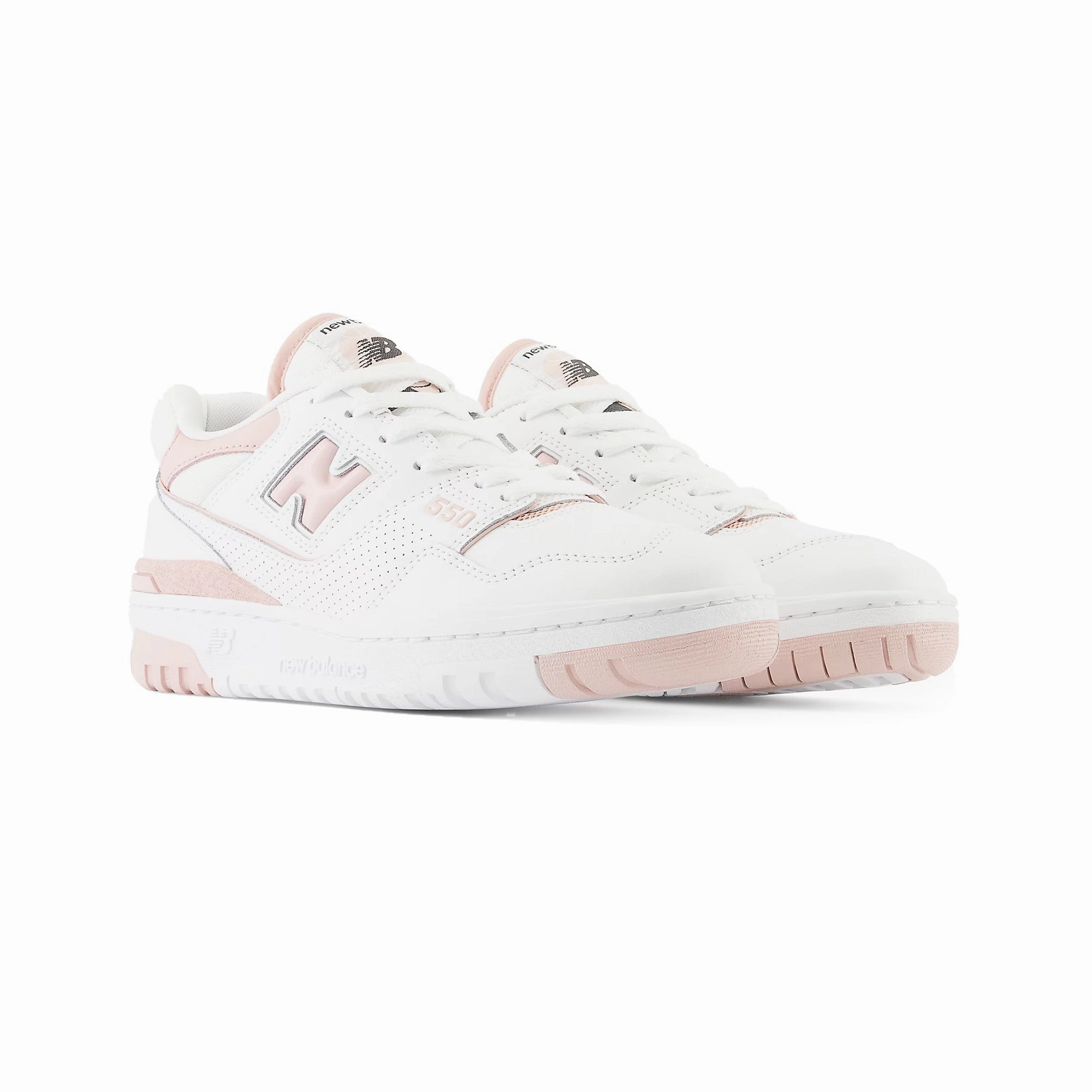solid - leather shoes Heel support cup New Balance 550 'Pink Peach/White'