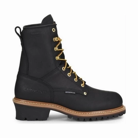 Zip Up Carolina Men's 8 Inch Elm Soft Toe Logger - Black