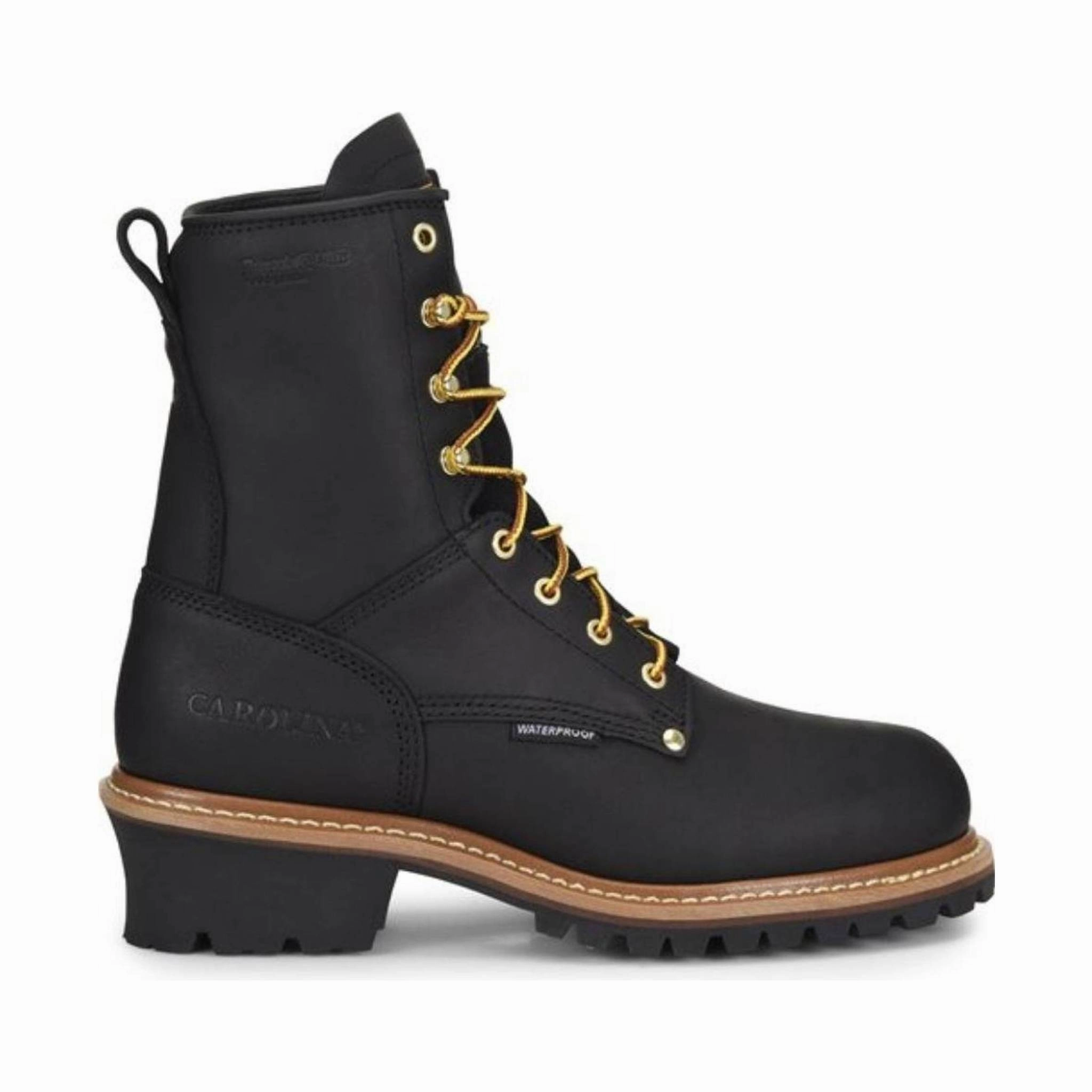 Zip Up Carolina Men's 8 Inch Elm Soft Toe Logger - Black