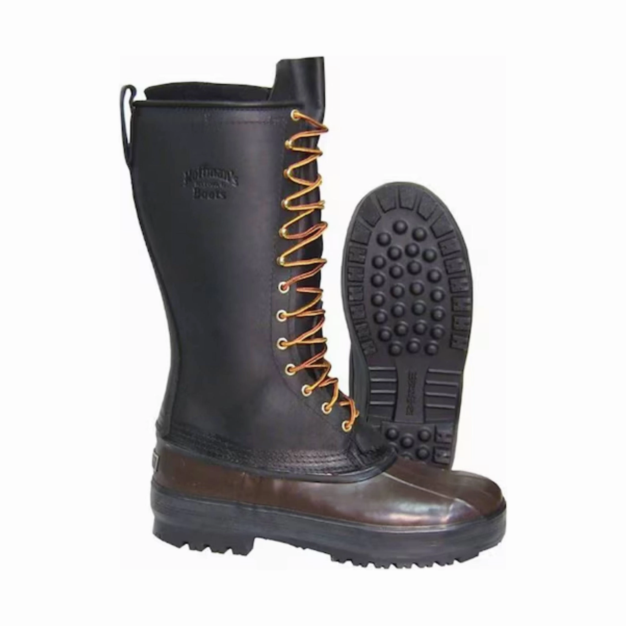 Hoffman Men's 14 Inch Mountaineer Double Insulated Plain Toe Pac Boots - Black/Brown Casual Walk