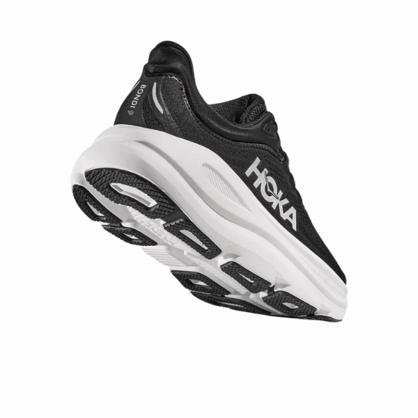 Hoka Women's Bondi 9 Black/White Air Channel Design Waterproof Material