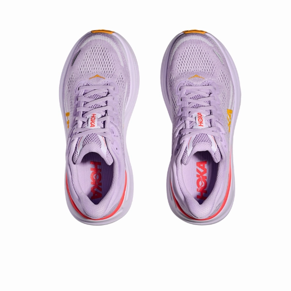 Night running safety Hoka Women's Bondi 9 Wide Aster Flower / Starlight Glow