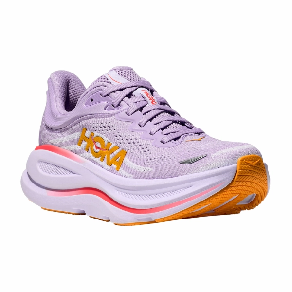 practical - elegance facilitate movement Hoka Women's Bondi 9 Wide Aster Flower / Starlight Glow