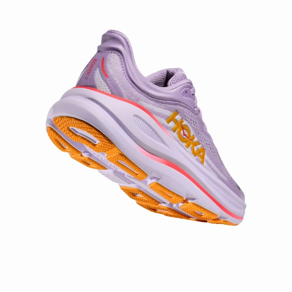 Hoka Women's Bondi 9 Wide Aster Flower / Starlight Glow tempo running shoe potential