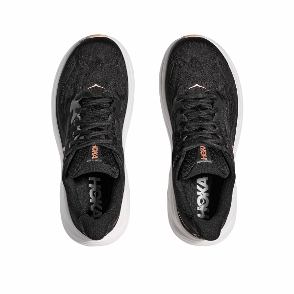 beach running reflective shoe element Hoka Women's Clifton 10 Black/Gold