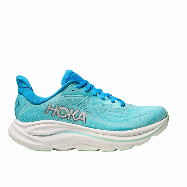 Hoka Women's Clifton 10 Wide Blue/White Efficient Motion