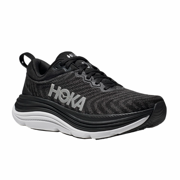 HOKA Women's Gaviota 5 (Medium) Black/White Adaptable to different paces multi - purpose shoe use