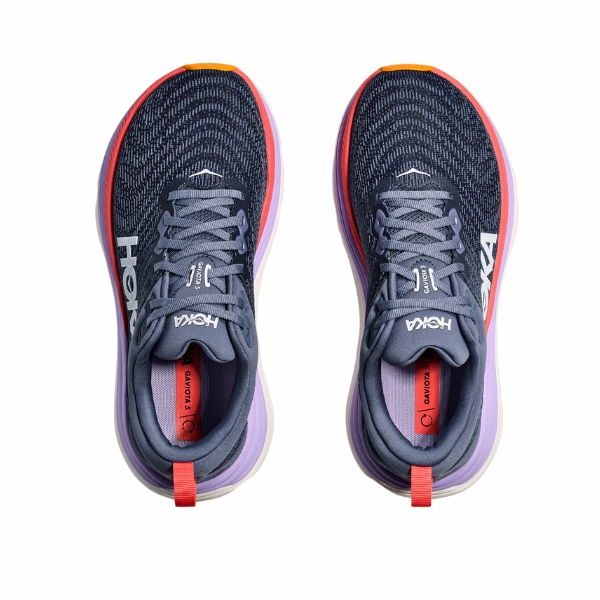 mesh - upper - feature shoes HOKA Women's Gaviota 5 Wide Anchor/Grapefruit