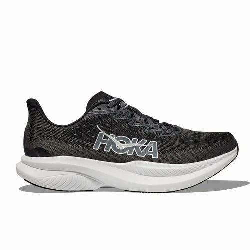 smooth - surface - slipperiness shoes running for muscle strength HOKA Women's Mach 6 (Medium Width) Black/White