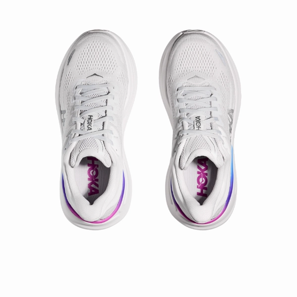 shock - plate running gear Hyper Responsive Bounce Hoka Women's Wide Bondi 9 Cosmic Grey/White