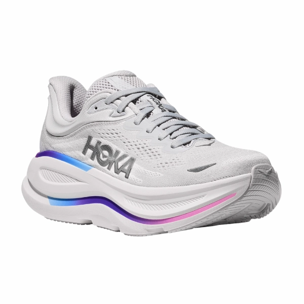 Hoka Women's Wide Bondi 9 Cosmic Grey/White casual runners' shoes Balanced Stability