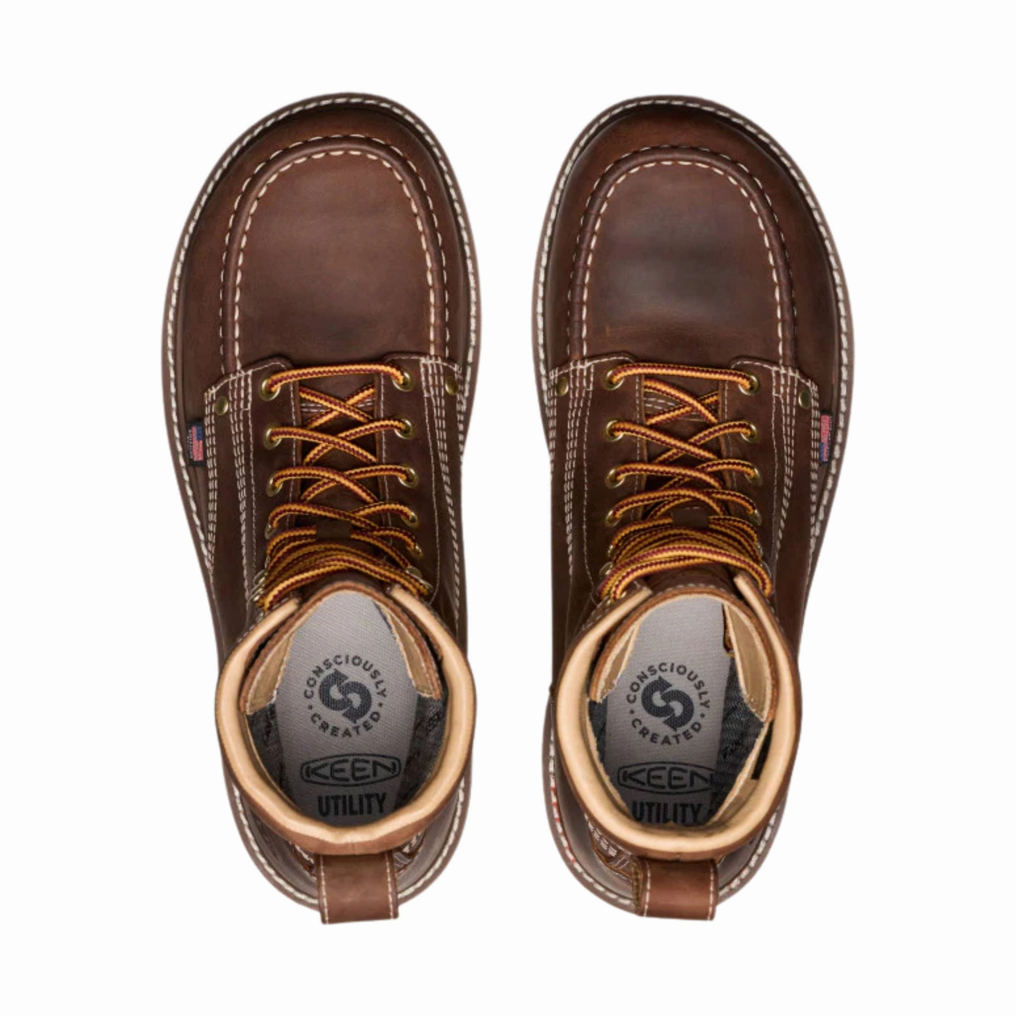 KEEN Utility Men's Liberty 8 Inch Waterproof Carbon Toe Work Boots - Chestnut/Gum Comfortable Walk Abrasion resistant