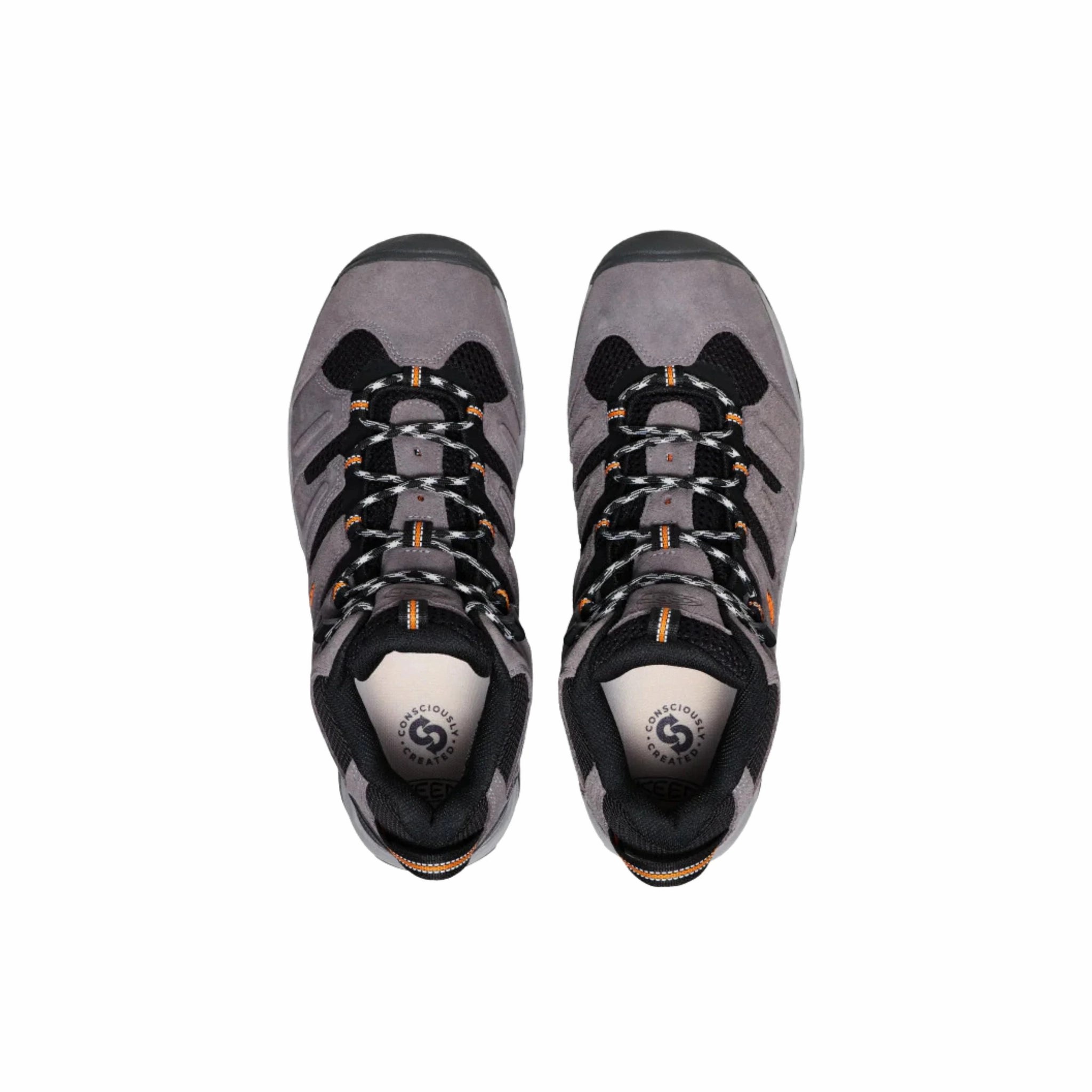 Protective Finish Outdoor Trek KEEN Men's Headout Waterproof Mid Hiking Boots - Magnet/Orange Pepper