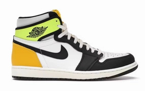 SoftSole Wide Base Platform Jordan 1 Retro High White Black Volt University Gold